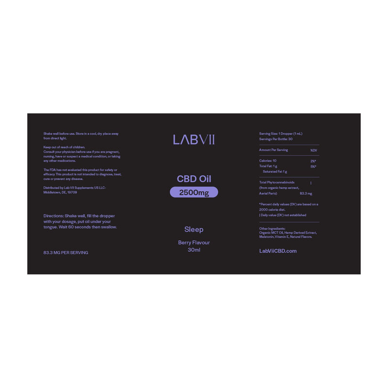 Lab VII Oil - Sleep 2500mg 30ml Berry Flavor